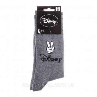 Высокие носки Disney Mickey Logo Disney And Main Mickey 1-pack light gray — 9315. . фото 3