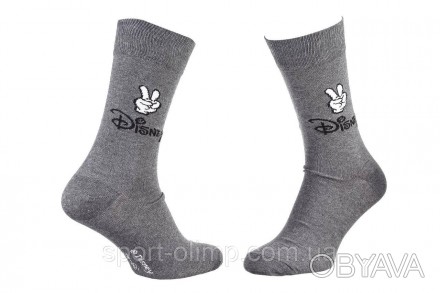 Високі шкарпетки Disney Mickey Logo Disney And Main Mickey 1-pack light gray — 9. . фото 1