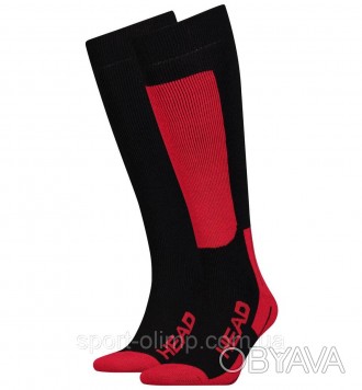 Head Unisex Ski Kneehigh 2-pack black/red — 791003001-118 — шкарпетки, розроблен. . фото 1