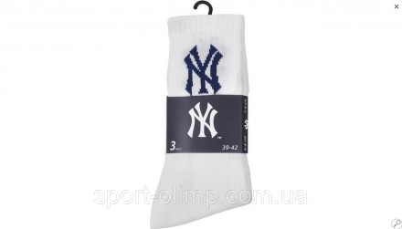 Универсальные, базовые носки New York Yankees 3-pack white — 15100002-1001, подо. . фото 3