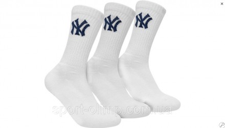 Универсальные, базовые носки New York Yankees 3-pack white — 15100002-1001, подо. . фото 2