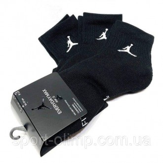 Чоловічі шкарпетки Jordan Jumpman Quarter 3-pack black — SX5544-010 комфортно та. . фото 10