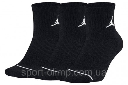 Чоловічі шкарпетки Jordan Jumpman Quarter 3-pack black — SX5544-010 комфортно та. . фото 2