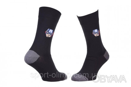Шкарпетки Marvel Captain America 1-pack black — 93152262-5 з принтом MARVEL гара. . фото 1