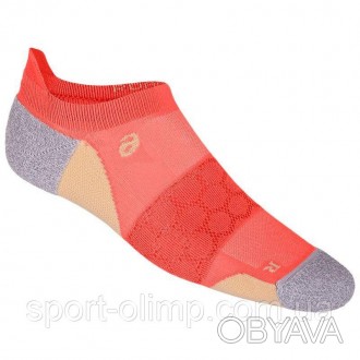 Спортивные унисекс носки Asics Road Neutral Ped Single Tab 1-pack red/gray — 150. . фото 1