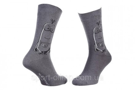 Мультяшні високі шкарпетки Minions Minion Close Up 1-pack dark gray — 93154967-2. . фото 2