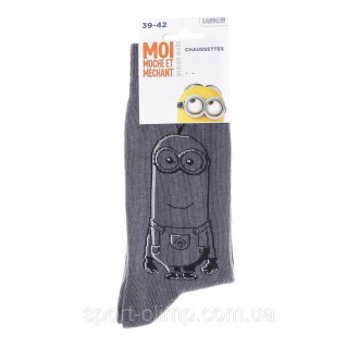 Мультяшні високі шкарпетки Minions Minion Close Up 1-pack dark gray — 93154967-2. . фото 3
