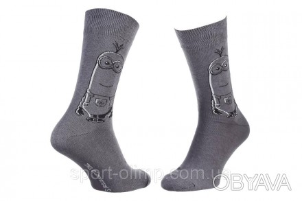 Мультяшні високі шкарпетки Minions Minion Close Up 1-pack dark gray — 93154967-2. . фото 1