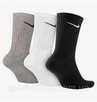 Шкарпетки Nike Value Cotton Crew 3-pack black — SX4508-965 можна носити як у про. . фото 3