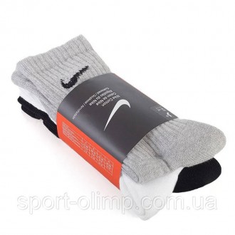 Шкарпетки Nike Value Cotton Crew 3-pack black — SX4508-965 можна носити як у про. . фото 4