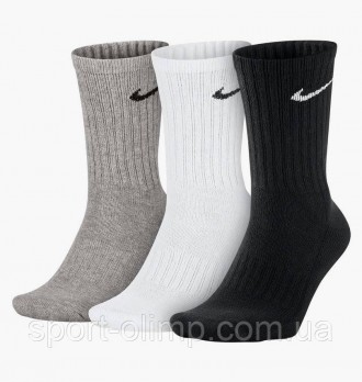 Шкарпетки Nike Value Cotton Crew 3-pack black — SX4508-965 можна носити як у про. . фото 2