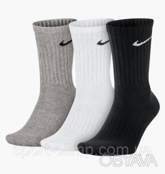 Шкарпетки Nike Value Cotton Crew 3-pack black — SX4508-965 можна носити як у про. . фото 1