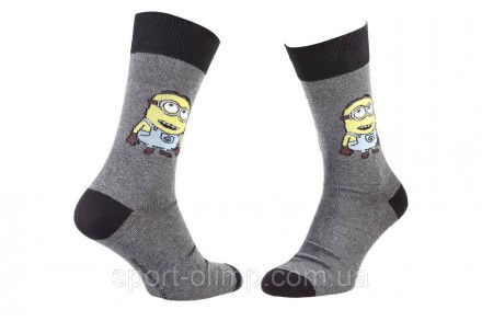 Мультяшні високі шкарпетки Minions Minions Socks 1-pack light gray — 93153667-1 . . фото 2