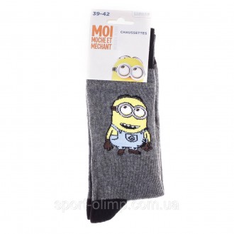 Мультяшні високі шкарпетки Minions Minions Socks 1-pack light gray — 93153667-1 . . фото 3