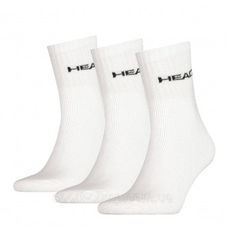 Функціональні спортивні шкарпетки Head Short Crew Unisex 3-pack white — 77102600. . фото 2