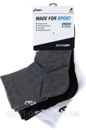 Носки Asics Quarter Sock 3-pack white/gray/black — 155205-0701 На тренировках вы. . фото 5