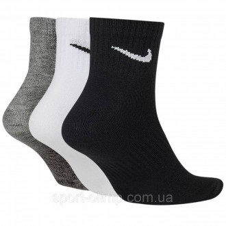 Носки Nike Everyday Ltwt Ankle 3-pack black/gray/white — SX7677-964 пользуются п. . фото 2