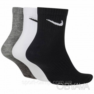 Носки Nike Everyday Ltwt Ankle 3-pack black/gray/white — SX7677-964 пользуются п. . фото 1