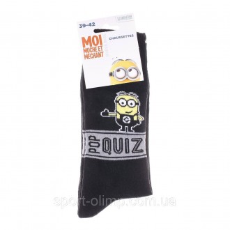 Мультяшні високі шкарпетки Minions Minion Pop Quiz 1-pack black — 93153667-3 з п. . фото 3