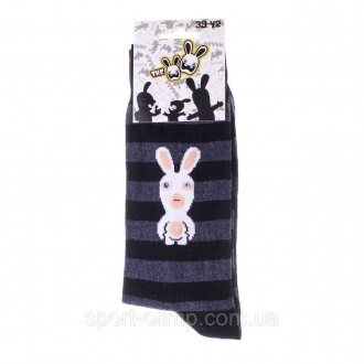 Шкарпетки Rabbids Invasion Rabbits And Stripes 1-pack black — 93153261-4 з принт. . фото 3