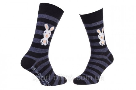 Шкарпетки Rabbids Invasion Rabbits And Stripes 1-pack black — 93153261-4 з принт. . фото 2