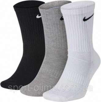 Носки Nike Everyday Lightweight Crew 3-pack black/gray/white — SX7676-901 пользу. . фото 2
