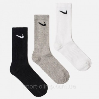 Носки Nike Everyday Lightweight Crew 3-pack black/gray/white — SX7676-901 пользу. . фото 7