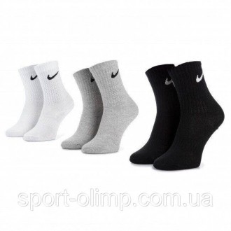Носки Nike Everyday Lightweight Crew 3-pack black/gray/white — SX7676-901 пользу. . фото 3