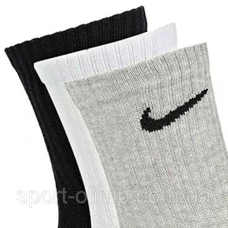 Носки Nike Everyday Lightweight Crew 3-pack black/gray/white — SX7676-901 пользу. . фото 8