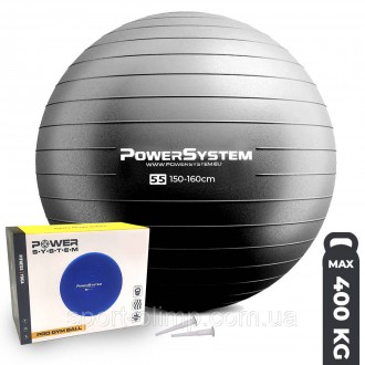 Мяч для фитнеса (фитбол) Power System PS-4011 Ø55 cm PRO Gymball Black
На. . фото 2