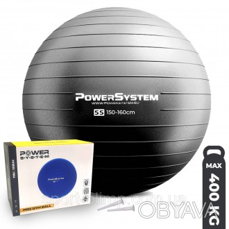 Мяч для фитнеса (фитбол) Power System PS-4011 Ø55 cm PRO Gymball Black
На. . фото 1