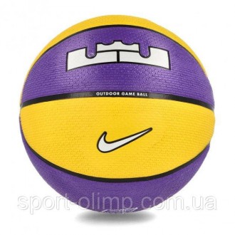 Мяч баскетбольный Nike PLAYGROUND 2.0 8P L JAMES DEFLATED COURT PURPLE/AMARILLO/. . фото 3
