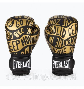 Боксерские перчатки Everlast Spark Boxing Gloves Черный Золотой 12 унций (919580. . фото 4