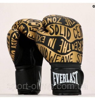 Боксерские перчатки Everlast Spark Boxing Gloves Черный Золотой 12 унций (919580. . фото 9