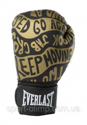 Боксерские перчатки Everlast Spark Boxing Gloves Черный Золотой 12 унций (919580. . фото 2