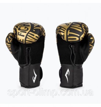 Боксерские перчатки Everlast Spark Boxing Gloves Черный Золотой 12 унций (919580. . фото 5