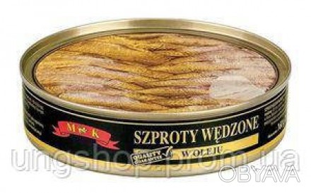 Шпроты в масле MK Szproty Wedzone v oleju, 160 г (Польша) ж/б Шпроты нежные, коп. . фото 1