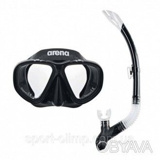 Набір маска і трубка для плавання Arena PREMIUM SNORKELING SET JR чорний Дет OSF. . фото 1