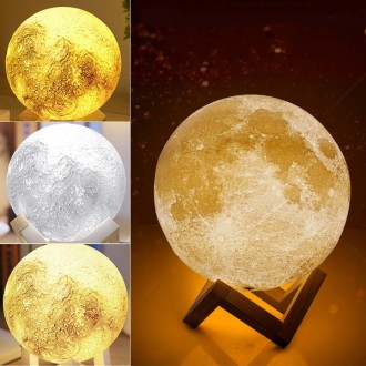 
Нічник 3D світильник Місяць Moon Touch Control 15 см, 5 режимів
3D світильник —. . фото 7