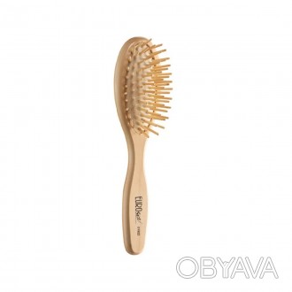 Овальна дерев'яна масажна щітка для волосся Eurostil Oval Brush - зручний інстру. . фото 1