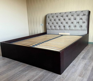 Пропонуємо стильне дерев'яне ліжко Стефані з підйомним механізмом із масиву. . фото 5