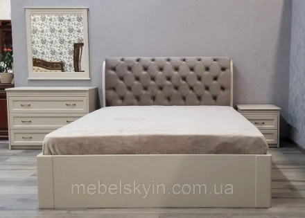 Пропонуємо стильне дерев'яне ліжко Стефані з підйомним механізмом із масиву. . фото 3