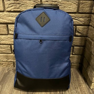 
 
 Рюкзак городской спортивный синий с логотипом с пришивным логотипом ромб:
- . . фото 2