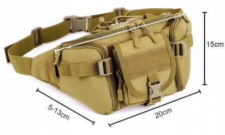 
Вместительная армейская поясная, набедренная сумка Edibazzar койот Описание изд. . фото 9
