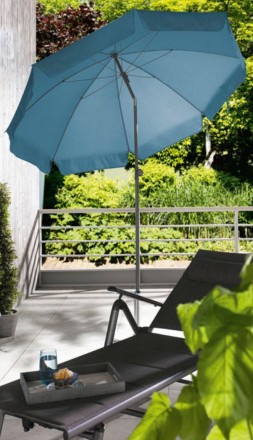 
Велика пляжна, садова парасолька з ультрафіолетовим захистом Livarno синій Опис. . фото 2