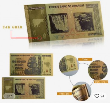 Сувенирная банкнота One Hundred Trillion Dollars Zimbabwe, ПЭТ+фольга, высыл пос. . фото 5