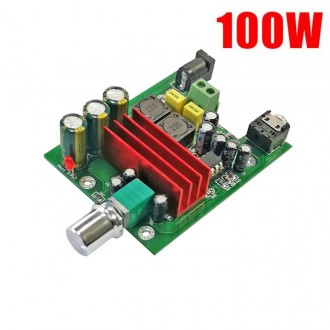 Аудіопідсилювач для сабвуфера 100 Вт, TPA3116D2, фільтр НЧ, D клас.
Підсилювач д. . фото 2