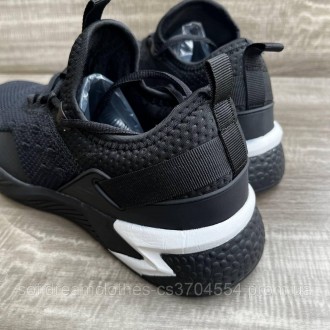 Стильные черные мужские кроссовки из текстиля лёгкие мужские кроссовки черного ц. . фото 5