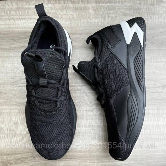 Стильные черные мужские кроссовки из текстиля лёгкие мужские кроссовки черного ц. . фото 4