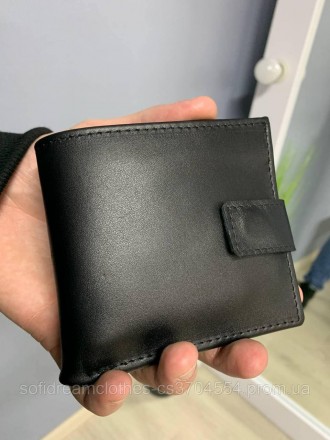 Чоловічий шкіряний гаманець чорний 
 
-6 відділень під карти
-2 додаткові кишені. . фото 2